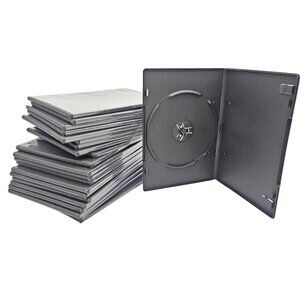Empty Black Slim DVD Cases, Lot of 22, New